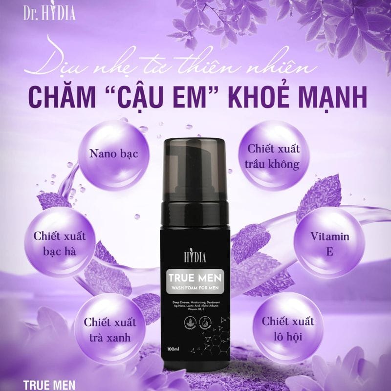 Bọt vệ sinh nam True Man Hydia 100ml