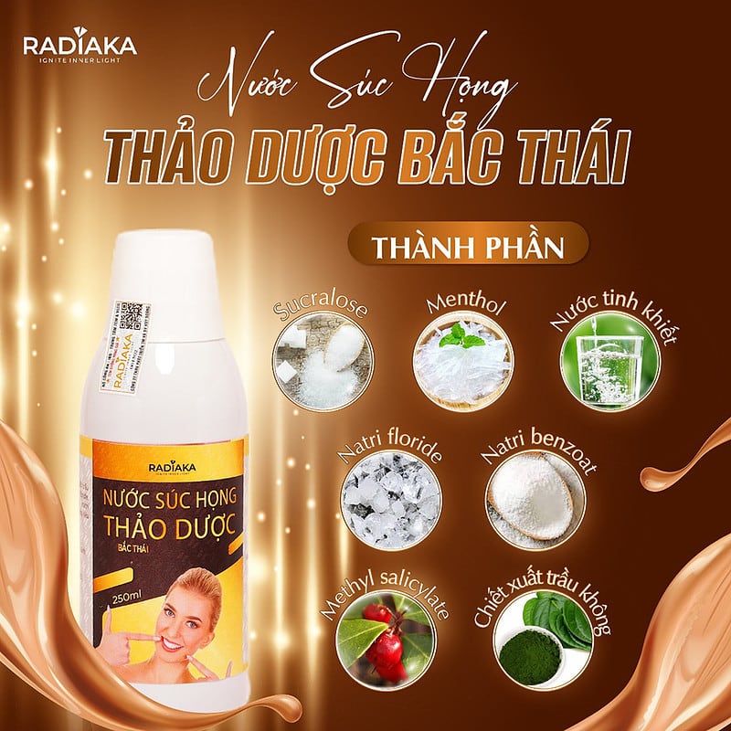 Nước Súc Họng Thảo Dược Bắc Thái Radiaka