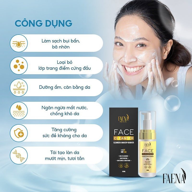 Sữa rửa mặt kiêm tẩy trang Faena Face Cleanser