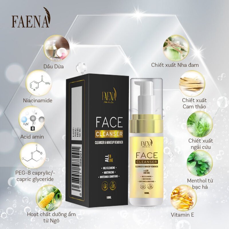 Sữa rửa mặt kiêm tẩy trang Faena Face Cleanser