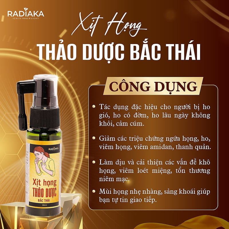 Xịt Họng Thảo Dược Bắc Thái Radiaka