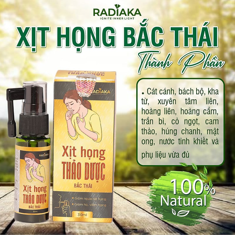 Xịt Họng Thảo Dược Bắc Thái Radiaka