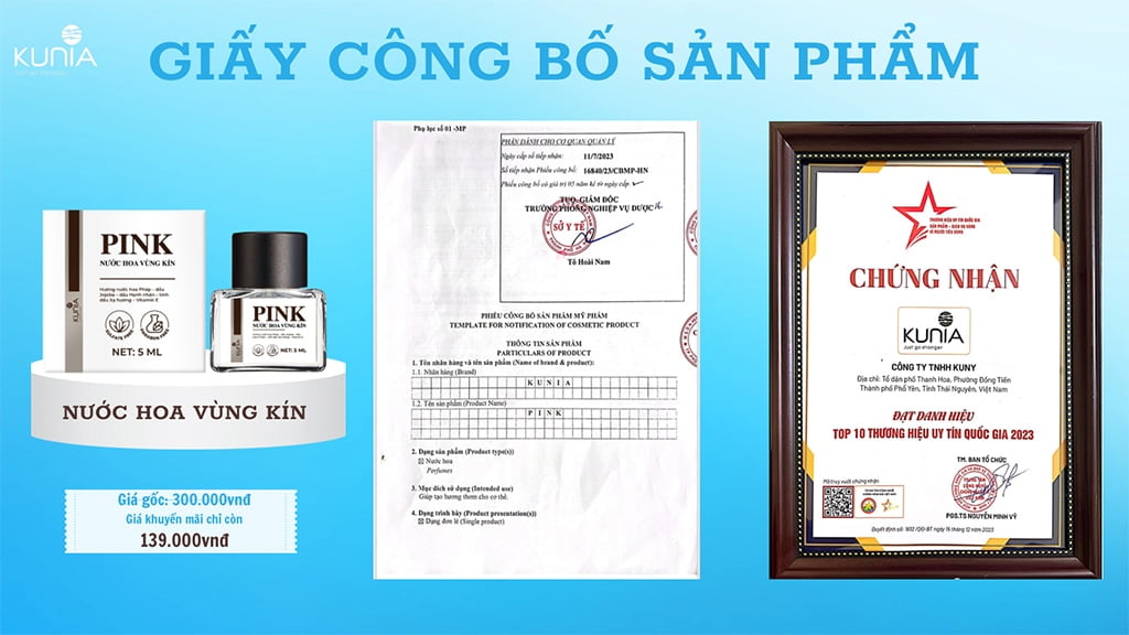 Nước hoa vùng kín Kunia Pink