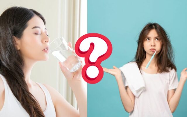 Sáng ngủ dậy nên uống nước trước hay đánh răng trước?